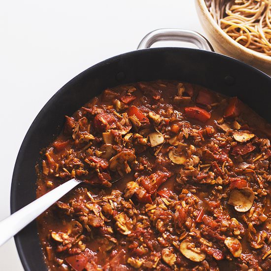 Mushroom & Walnut Spicy Bolognese