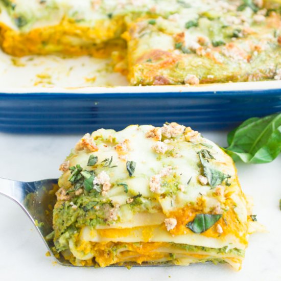 Squash Basil Amaretti Lasagna