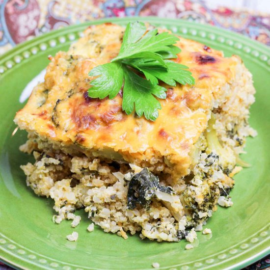 Cheesy Broccoli Quinoa Casserole