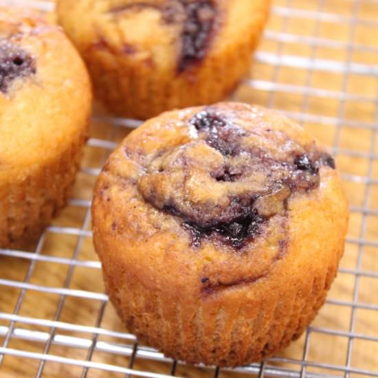 Blueberry Jam Muffins