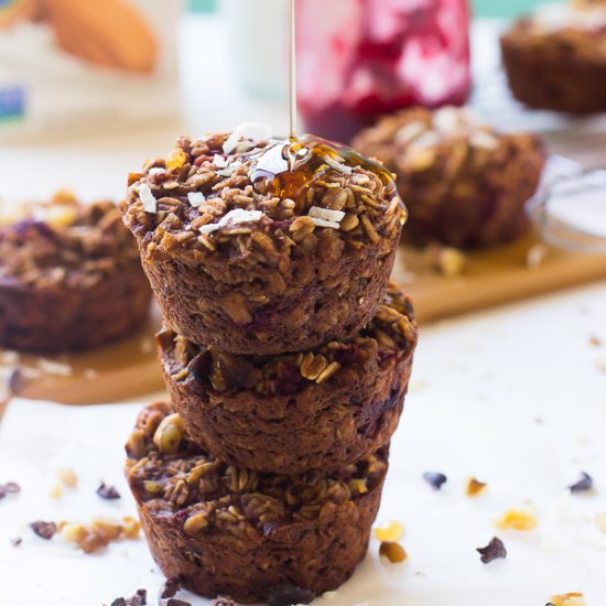 Chocolate Raspberry Baked Oatmeal