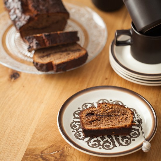 Pecan, Banana Cake with Nutella