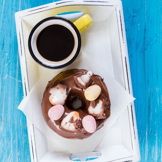 Baked Nutella & Creme Egg Donuts