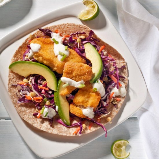 Fish Taco with Sprouted Lentil Slaw