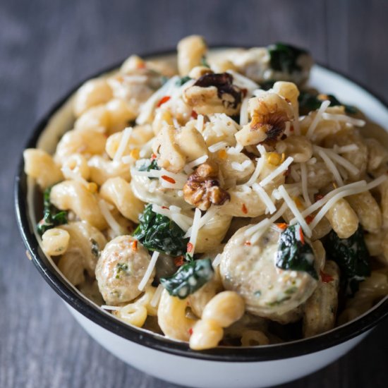 Chicken Sausage and Spinach Pasta