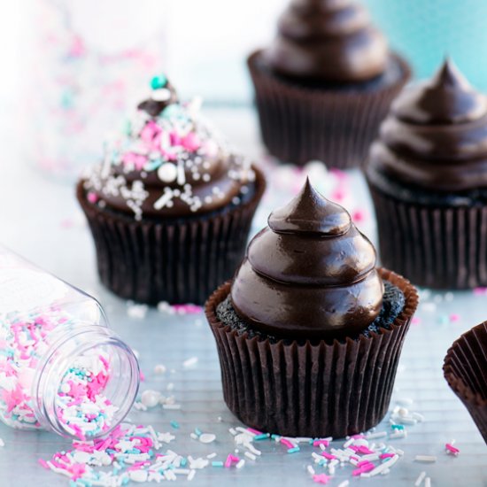 Dark & Dreamy Chocolate Cupcakes