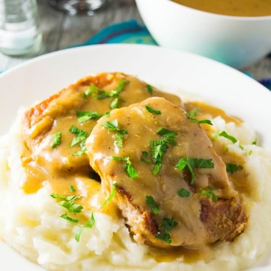 Smothered Slow Cooker Pork Chops