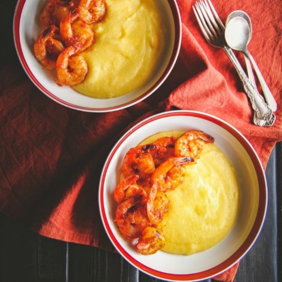 Harissa Shrimp and Grits