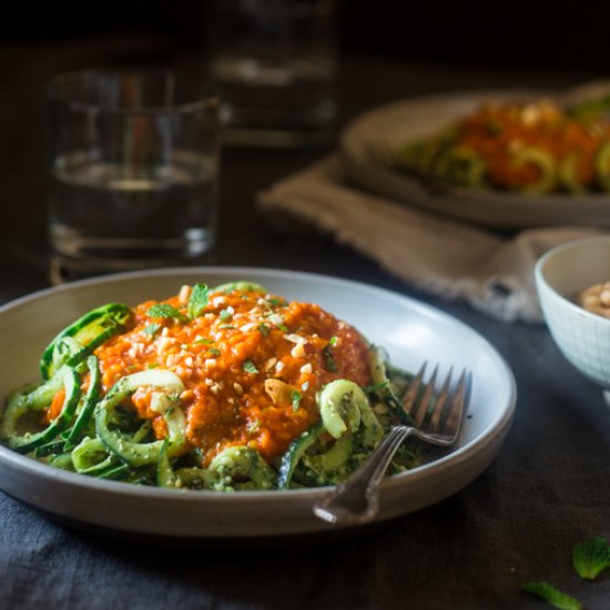 Vegan Lentil Curry Cucumber Noodles