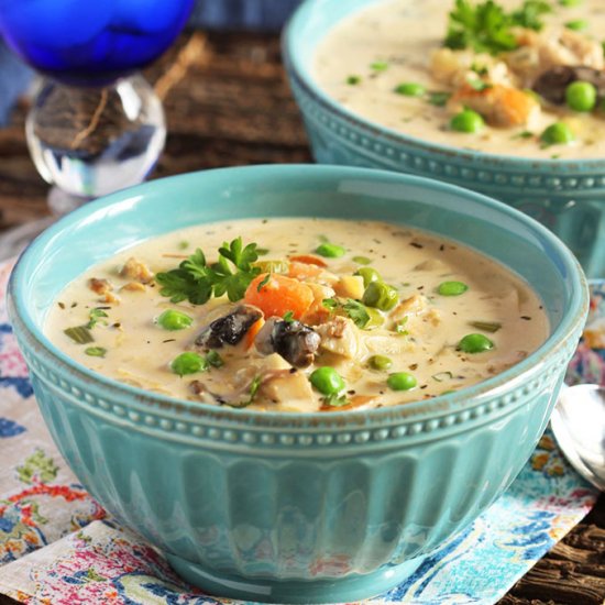 Chicken Artichoke and Mushroom Soup