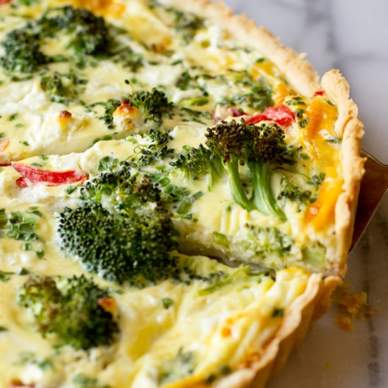 Vegetable and Goat Cheese Quiche