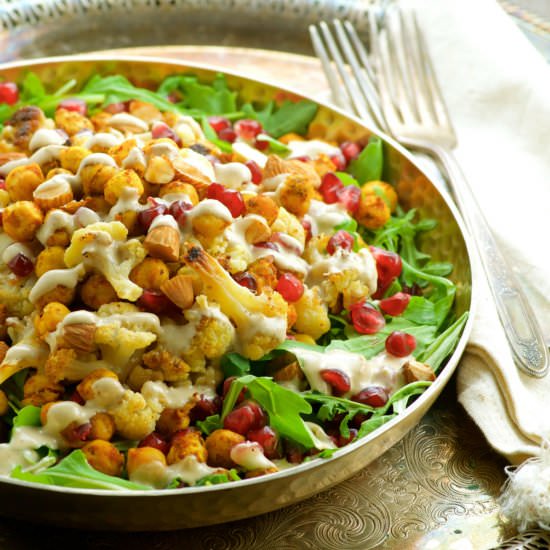 Roasted Cauliflower Chickpea Salad