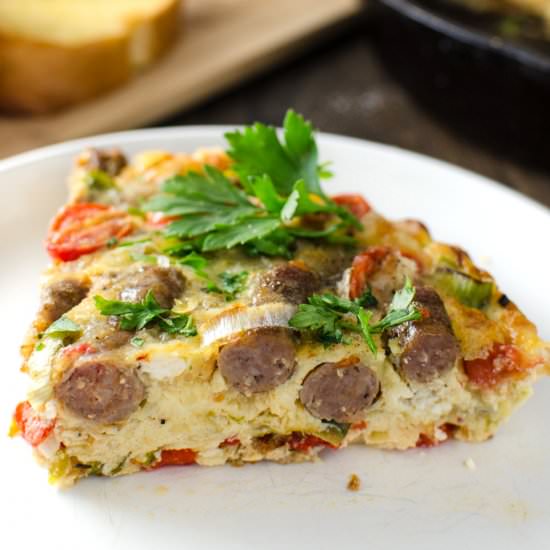 Sausage Frittata & Persimmon Salsa