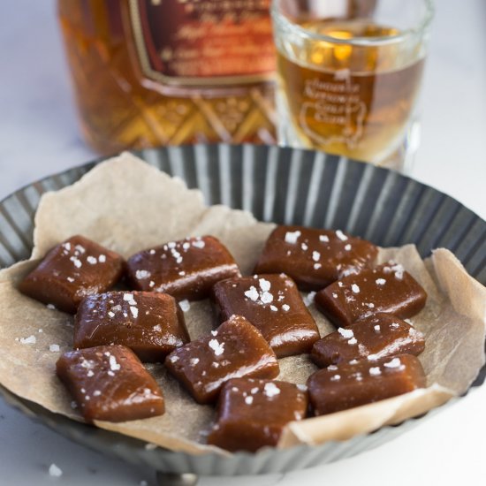 Salted Maple Whiskey Caramels