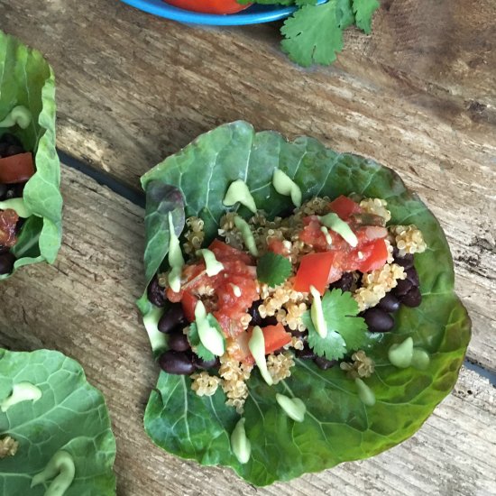 Quinoa Tacos w/ Avocado Lime Sauce