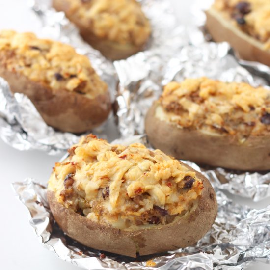 Twice Baked Taco Potatoes