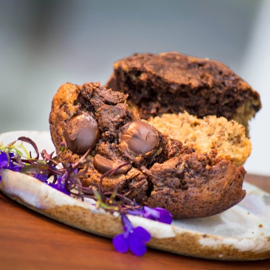 Banana Chocolate Espresso Muffins