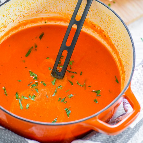 Roasted Red Pepper and Ginger Soup