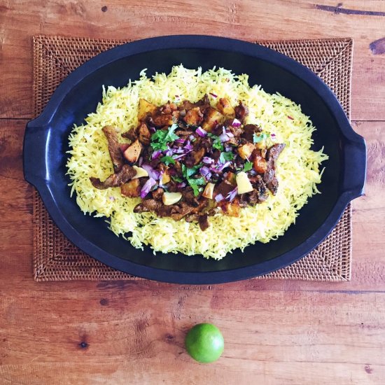 Vindaloo Steak and Potato Stir-Fry