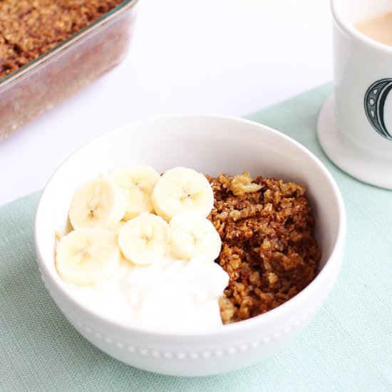 Baked Banana Bread Oatmeal