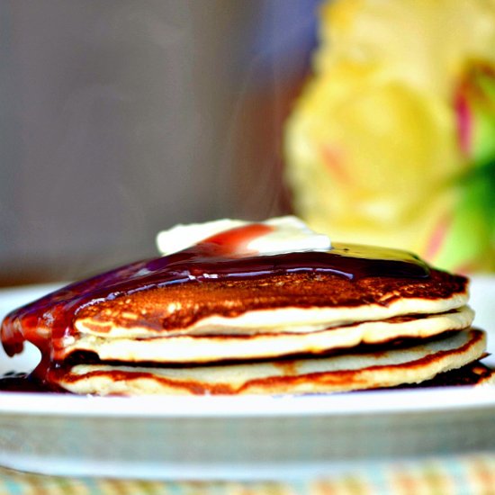 Lemon Pancakes & Pomegranate Syrup