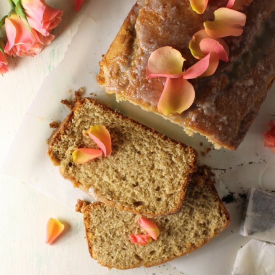 Earl Grey Cake with Rose Milk Glaze