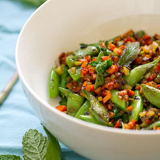 Sugar Snap Peas with Soffrito