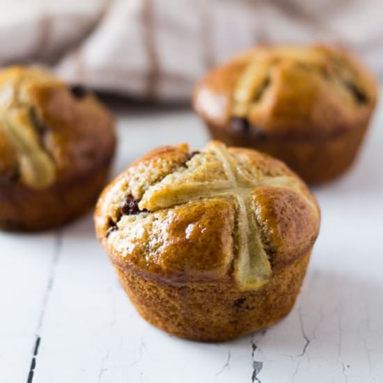 Chocolate Orange Hot Cross Muffins