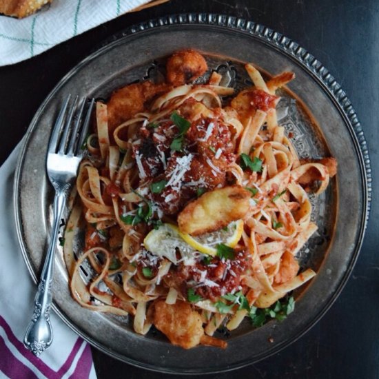 Spicy Seafood Marinara with Pasta