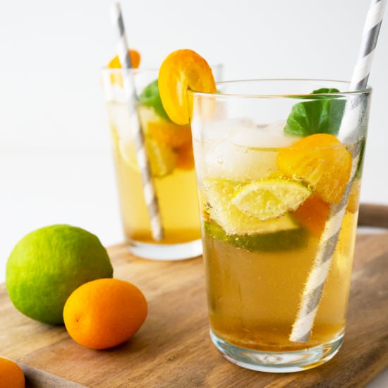 Kumquat Basil Ginger Limeade