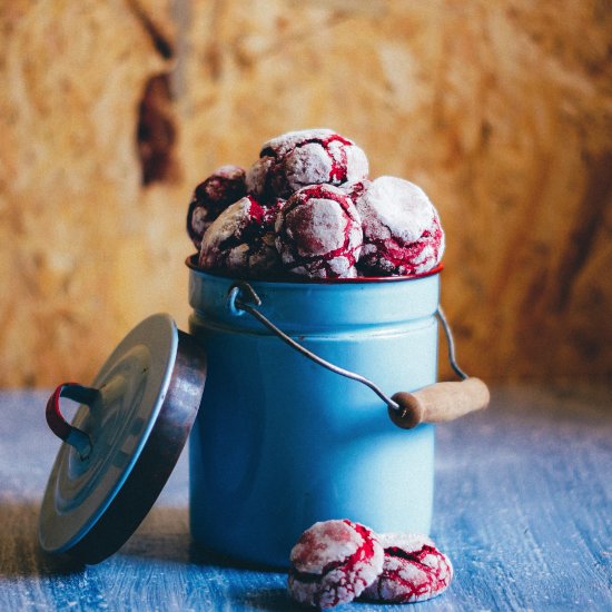 Red Velvet Crinkle Cookies