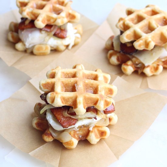 Mini Waffle Breakfast Sandwiches