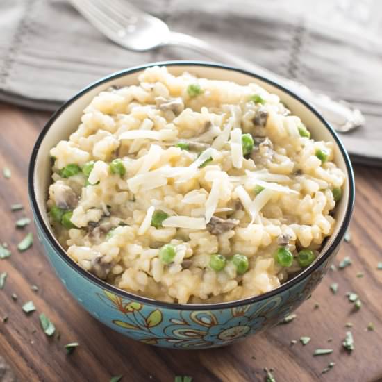 Risotto with Mushrooms and Peas