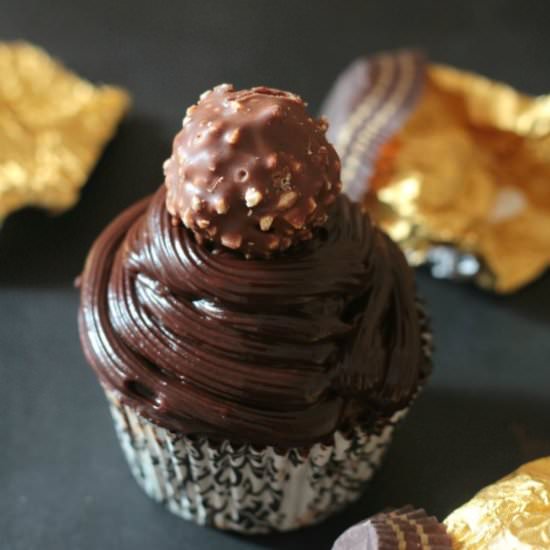 Ferrero Rocher Stuffed Cupcakes