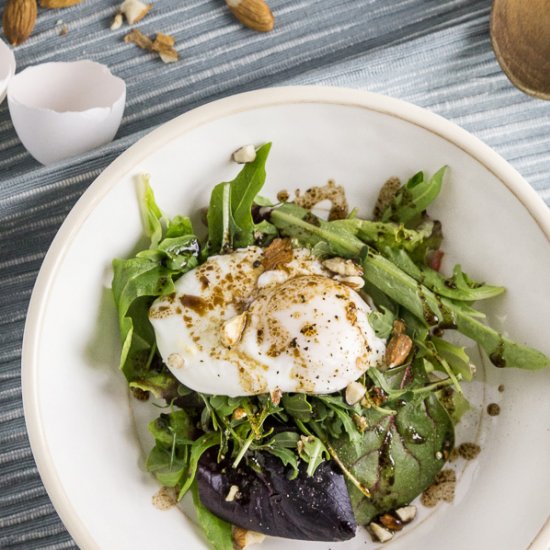 Easy Poached Egg Arugula Salad