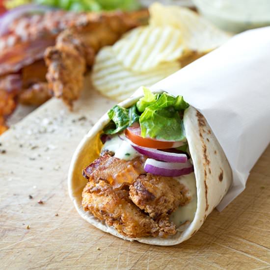 Crispy Chicken Strips Flatbread