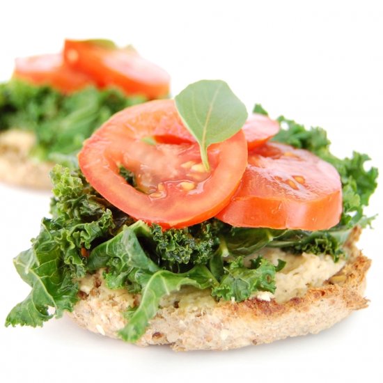 Kale and Hummus English Muffins