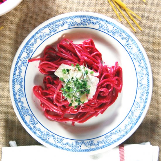 Roasted Beet Pesto Linguine