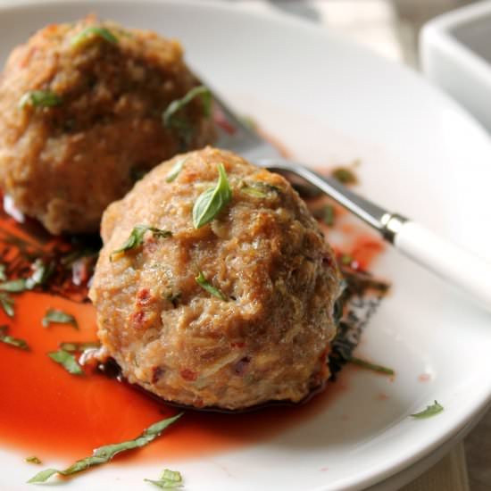 Baked Coconut Basil Turkey Meatball