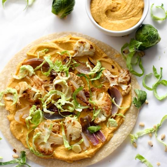 Hummus Tortilla Pizza