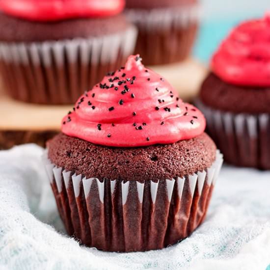 Chocolate Red Wine Cupcakes