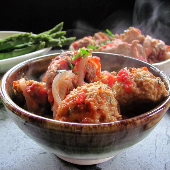 Chicken Fricassee with Meatballs