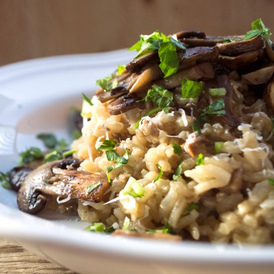 Oven Baked Mushroom Risotto