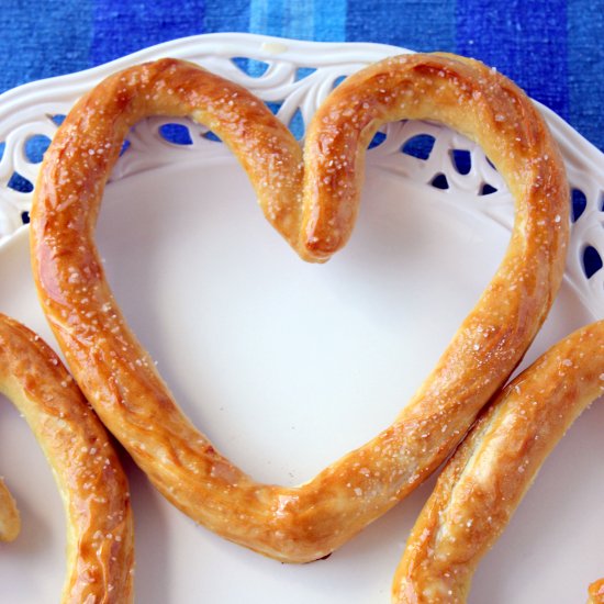 Heart Shaped Soft Pretzels