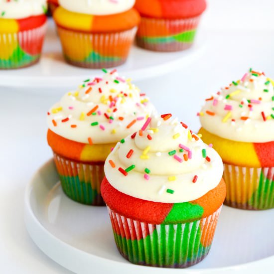 Rainbow Cupcakes with Buttercream