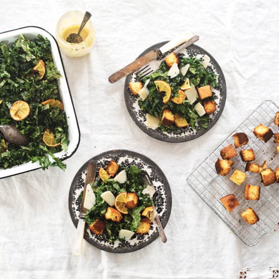 kale & lemon caesar salad