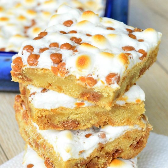 Caramel Marshmallows Cookie Bars