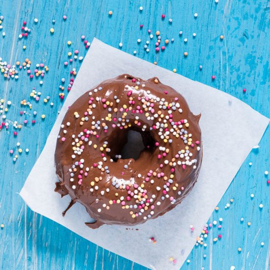 Baked peanut butter Nutella donut