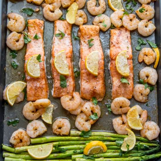 Salmon Shrimp and Asparagus