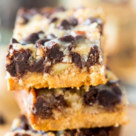 Paleo & Vegan Magic Cookie Bars